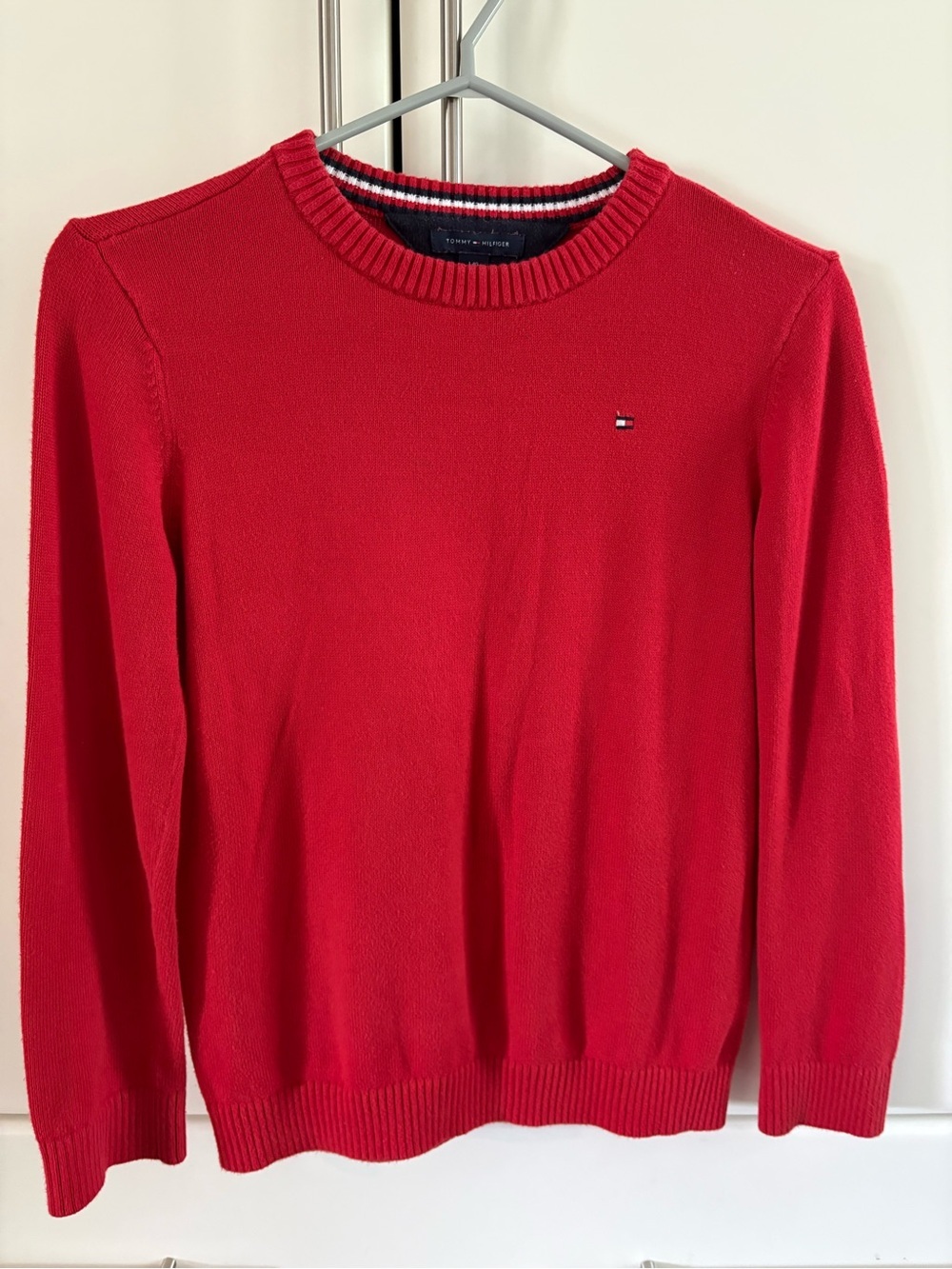 Tommy Hilfiger Boys Red Crewneck Sweater Size 12-14